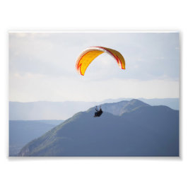 Schweiz Paraglider Orange Foto Print