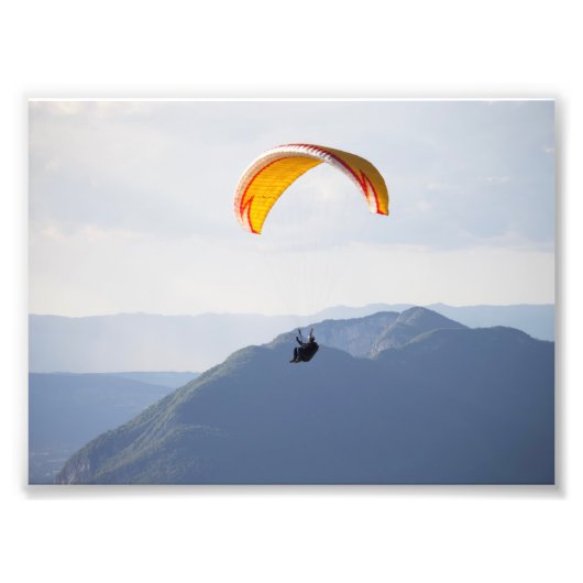 Schweiz Paraglider Orange Foto Print (Vorne)