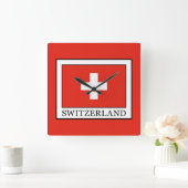 Schweiz Quadratische Wanduhr (Zuhause)