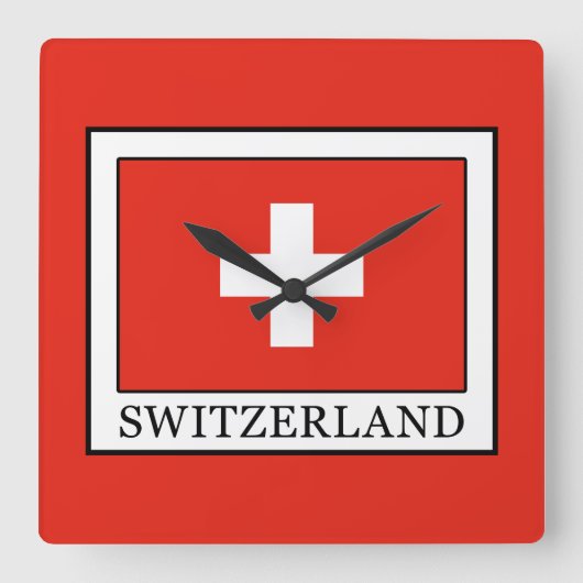 Schweiz Quadratische Wanduhr (Vorderseite)