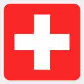 Schweiz Quadratischer Aufkleber (Vorderseite)