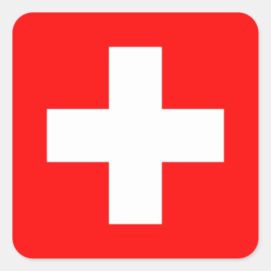 Schweiz Quadratischer Aufkleber (Vorderseite)