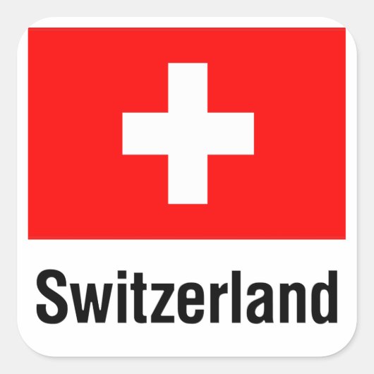 SCHWEIZ QUADRATISCHER AUFKLEBER (Vorderseite)