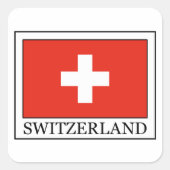 Schweiz Quadratischer Aufkleber (Vorderseite)