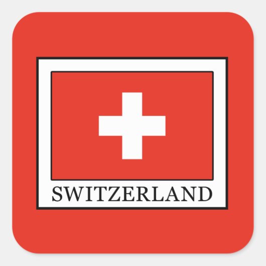 Schweiz Quadratischer Aufkleber (Vorderseite)