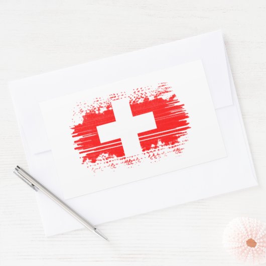 Schweiz Rechteckiger Aufkleber (Umschlag)