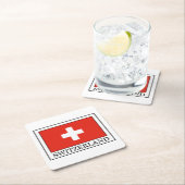 Schweiz Rechteckiger Pappuntersetzer (Vor Ort)