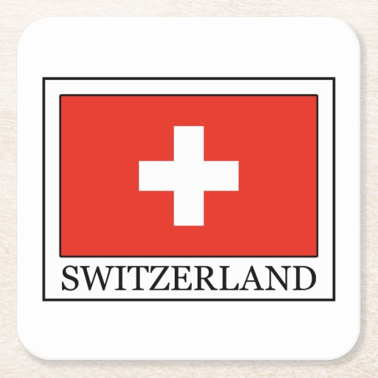 Schweiz Rechteckiger Pappuntersetzer (Vorderseite)