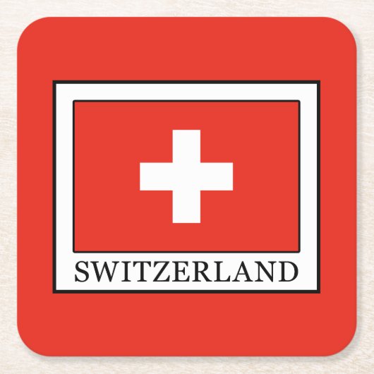 Schweiz Rechteckiger Pappuntersetzer (Vorderseite)