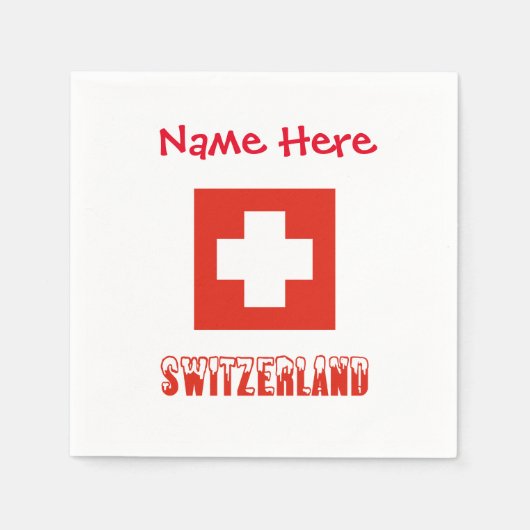 Schweiz - Red Personalization Paper der Schweiz Serviette (Vorderseite)