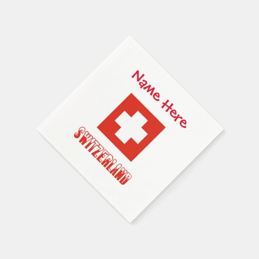 Schweiz - Red Personalization Paper der Schweiz Serviette (Ecke)