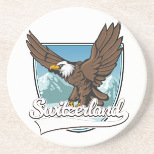 Schweiz Reise Logo Getränkeuntersetzer