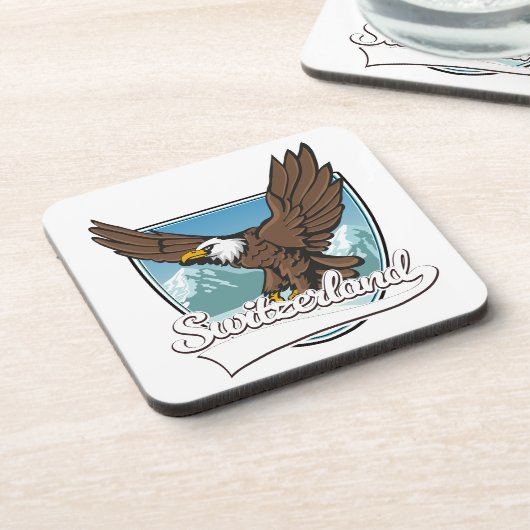Schweiz-Reiselogo Getränkeuntersetzer (Linke Seite)