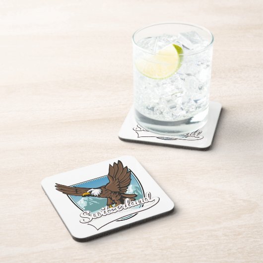 Schweiz-Reiselogo Getränkeuntersetzer (Rechte Seite)