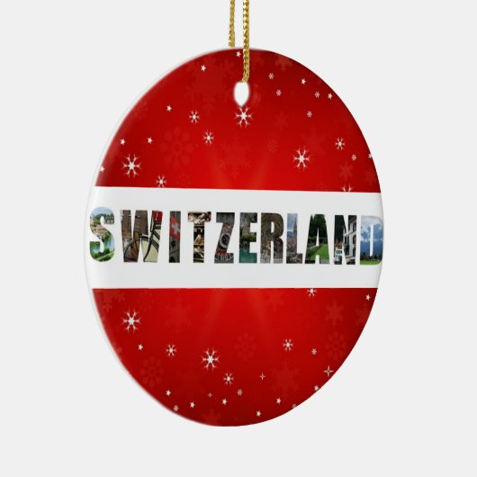 Schweiz Reisen Fotos Schneeflocken Weihnachten Keramik Ornament (Rechts)