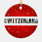 Schweiz Reisen Fotos Schneeflocken Weihnachten Keramik Ornament (Vorne)