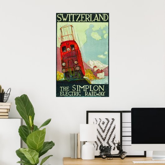 Schweiz Reiseplakat, Elektrobahn Poster (Heimbüro)
