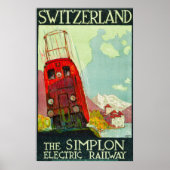 Schweiz Reiseplakat, Elektrobahn Poster (Vorne)