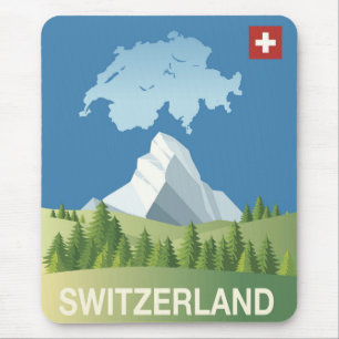 Schweiz Reiseplakat Mousepad