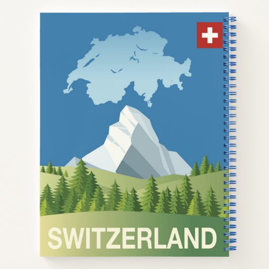 Schweiz Reiseplakat Notizblock (Rückseite)