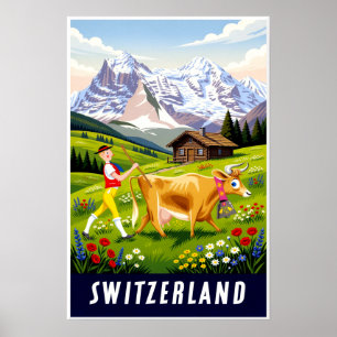 Schweiz Reiseplakat Poster
