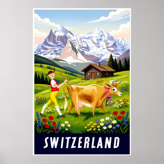 Schweiz Reiseplakat Poster (Vorne)
