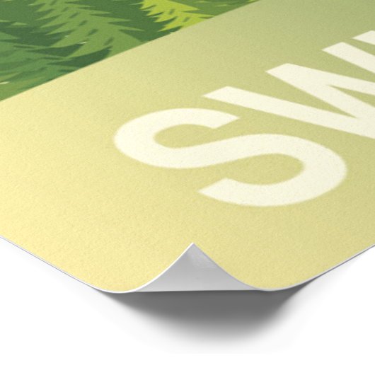 Schweiz Reiseplakat Poster (Ecke)