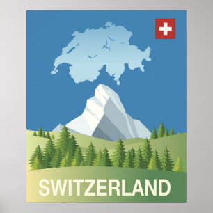 Schweiz Reiseplakat Poster