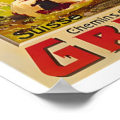 Schweiz Reiseplakat Poster (Ecke)
