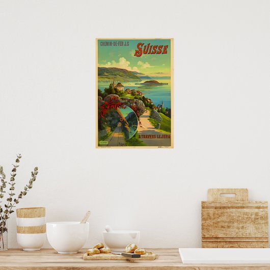 Schweiz Reiseplakat Poster (Küche)