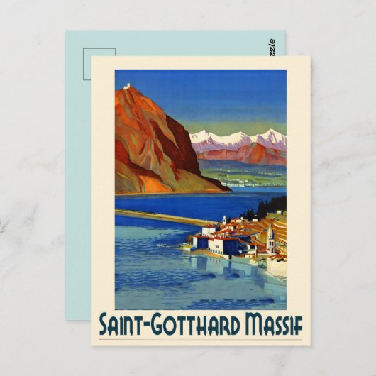 Schweiz Reiseplakat Postkarte (Vorne/Hinten)