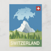 Schweiz Reiseplakat Postkarte (Vorderseite)