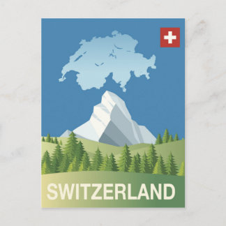 Schweiz Reiseplakat Postkarte
