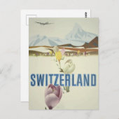 Schweiz Reiseplakat Postkarte (Vorne/Hinten)
