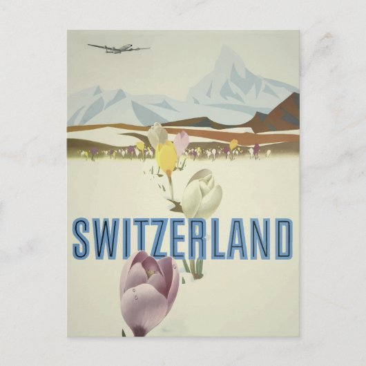 Schweiz Reiseplakat Postkarte (Vorderseite)