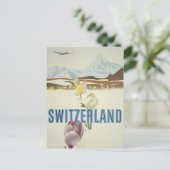 Schweiz Reiseplakat Postkarte (Stehend Vorderseite)