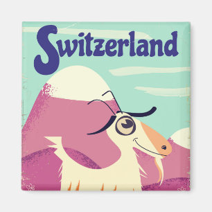 Schweiz Reiseposter im Vintage-Stil Magnet