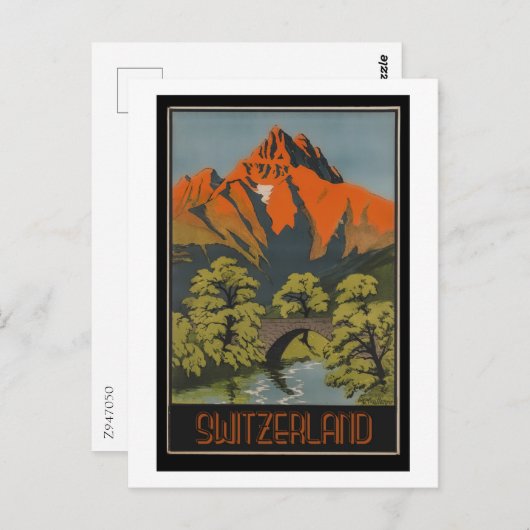 Schweiz, Reiseziel, Vintager Stil Postkarte (Vorne/Hinten)