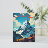 Schweiz Retro Matterhorn Berg Postkarte (Stehend Vorderseite)