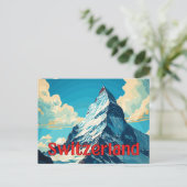 Schweiz Retro Matterhorn Postkarte (Stehend Vorderseite)