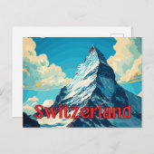 Schweiz Retro Matterhorn Postkarte (Vorne/Hinten)