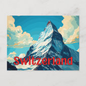 Schweiz Retro Matterhorn Postkarte (Vorderseite)