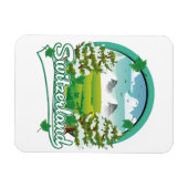 Schweiz Retro-Reiselogo Magnet (Horizontal)