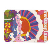 Schweiz Retro-Reiseposter Magnet (Horizontal)