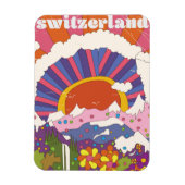 Schweiz Retro-Reiseposter Magnet (Vertikal)