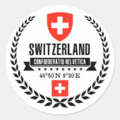 Schweiz Runder Aufkleber (Vorderseite)