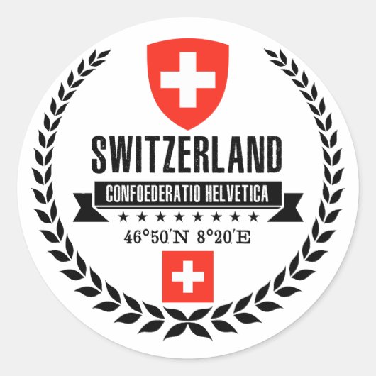 Schweiz Runder Aufkleber (Vorderseite)
