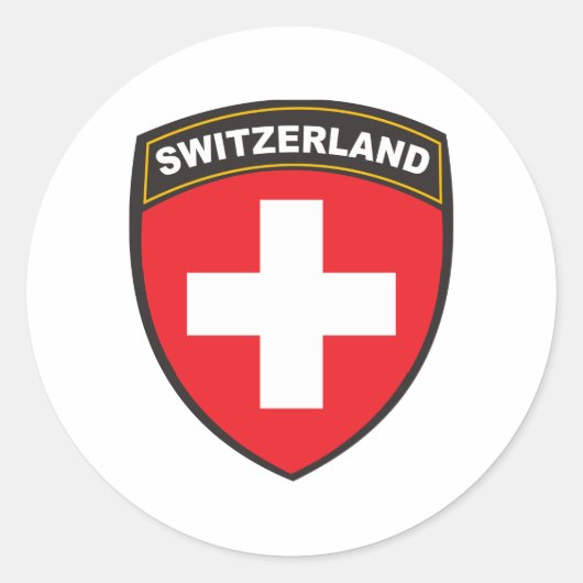 Schweiz Runder Aufkleber (Vorderseite)