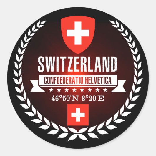 Schweiz Runder Aufkleber (Vorderseite)