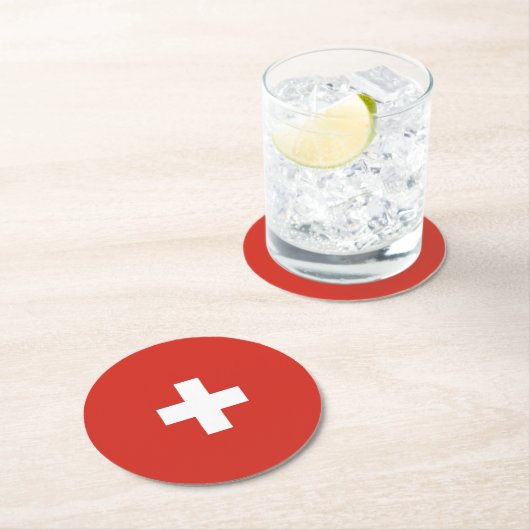 Schweiz Runder Pappuntersetzer (Vor Ort)